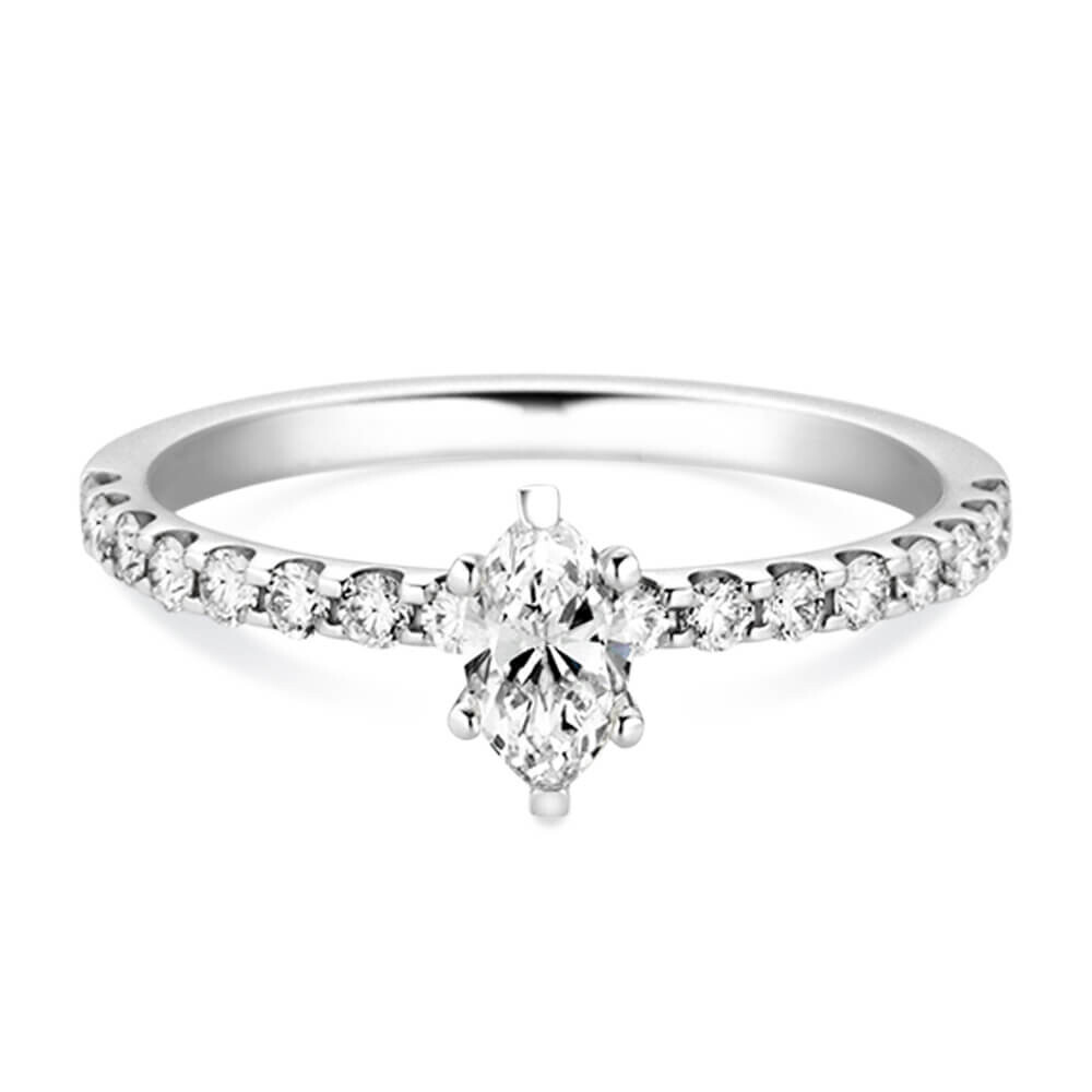 Verlobungsring Marquise Weißgold Brillant Dettinger 27215