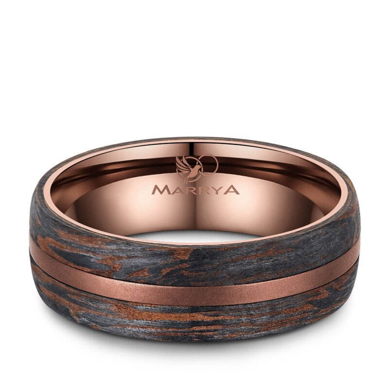 Breiter Herrenring Carbon Bronce Design Marrya CB-08