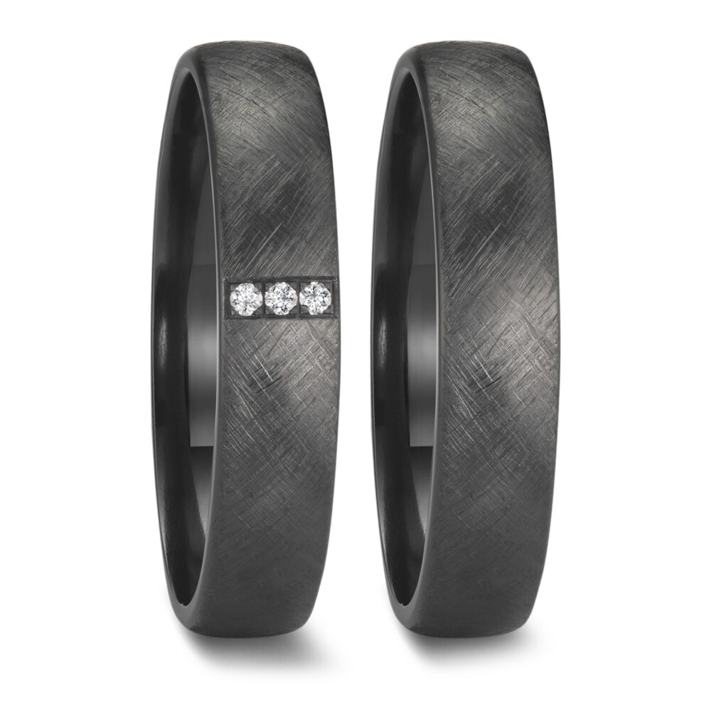 Eheringe aus Zirkonium 3 Brillanten Titanfactory 52671