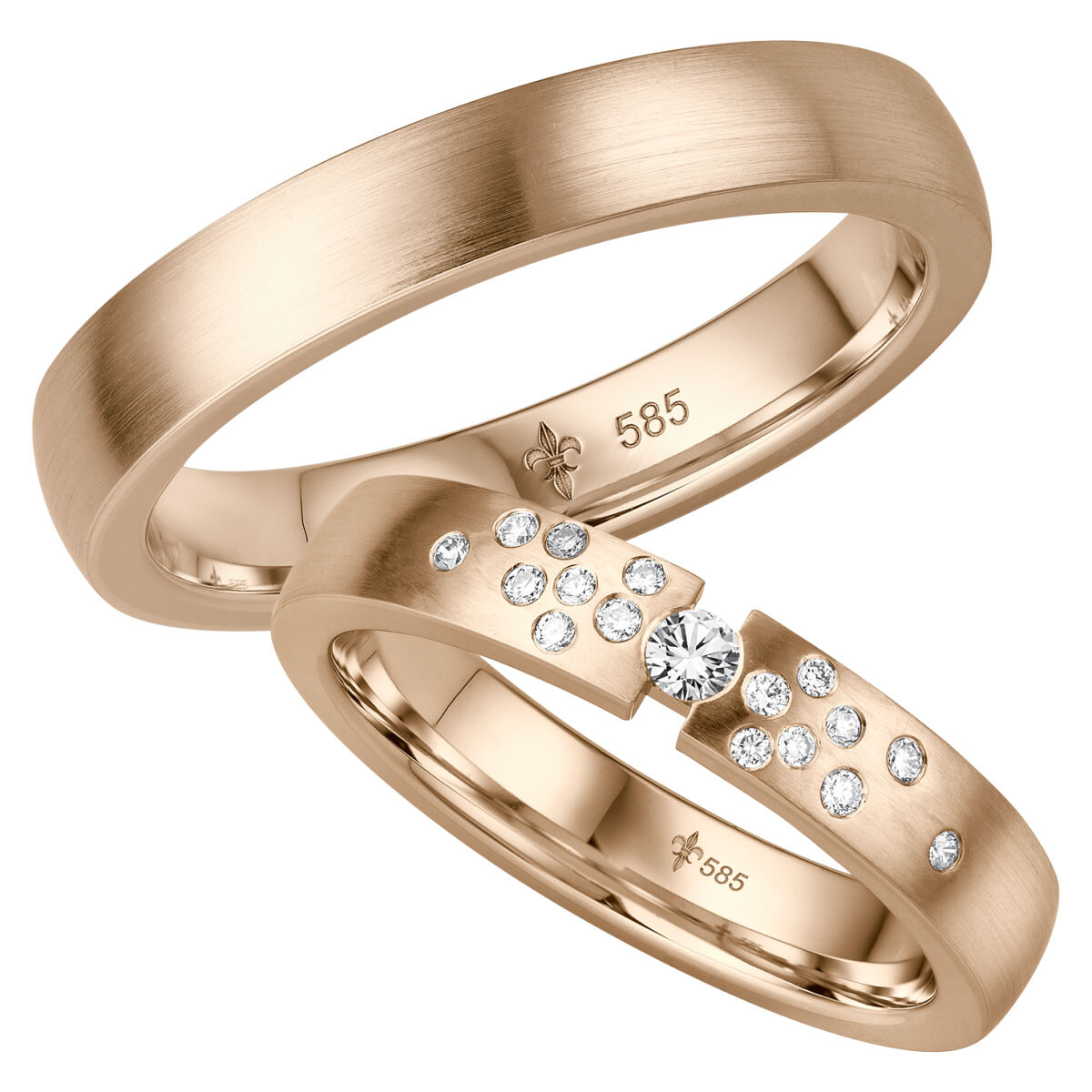 Giloy Trauringe TR-0-00032 & TR-1-00032 Zara Roségold