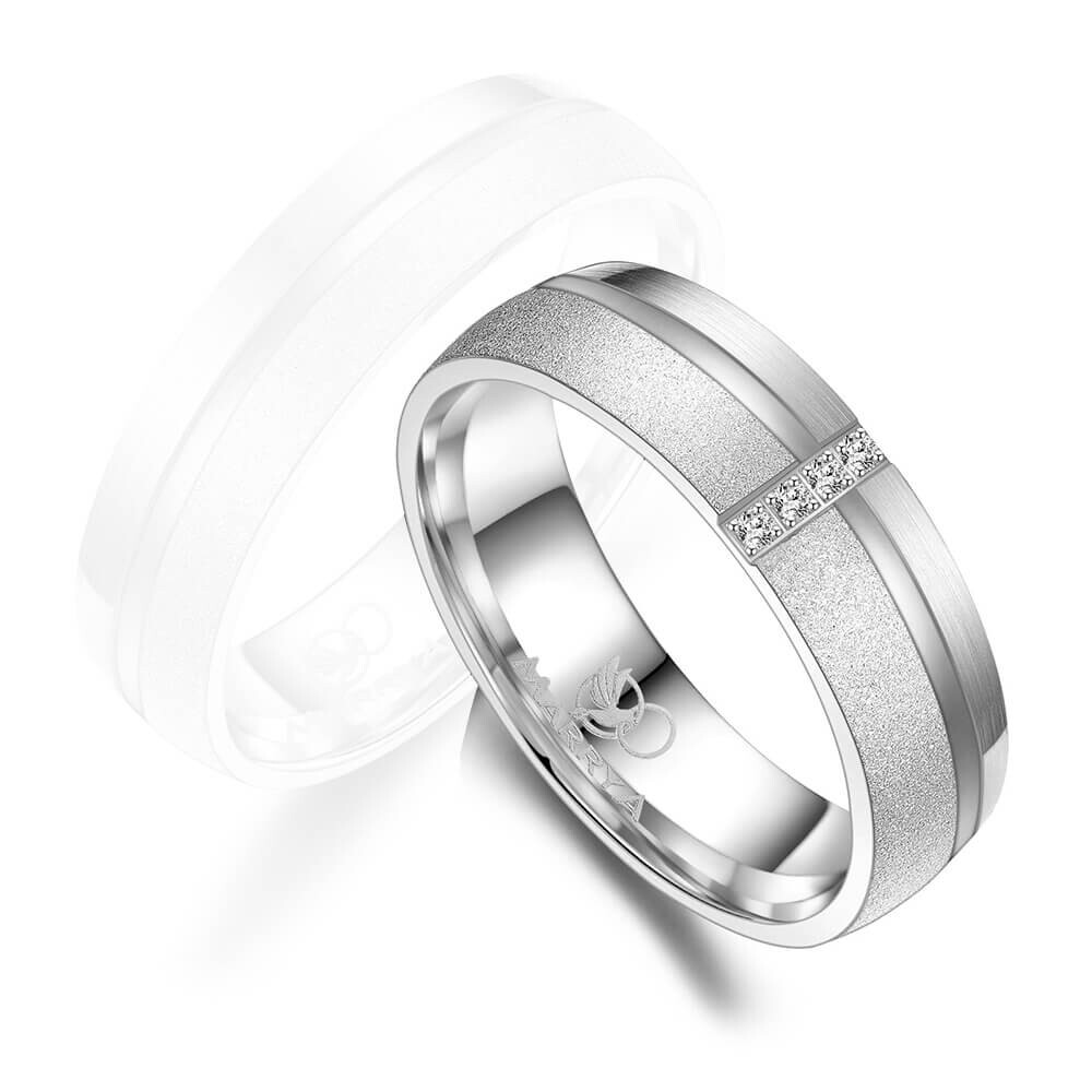 Partnerring aus Silber & Gold Marrya Diamant DSG-C-07