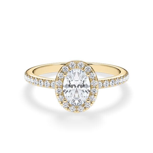 Verlobungsring Gelbgold 750/- zus. 0,930 ct, tw, vs - RU-1902-21