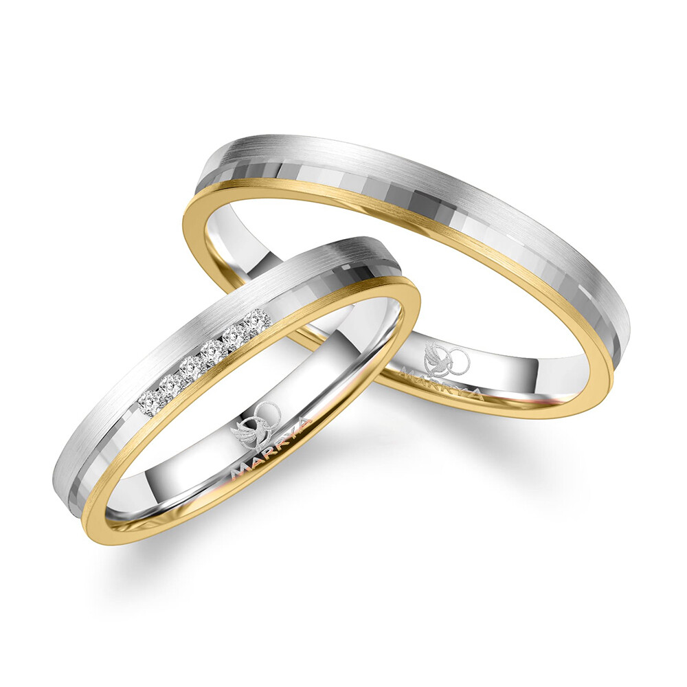 Eheringe Gelbgold & Weißgold Brillant Marrya GO543B