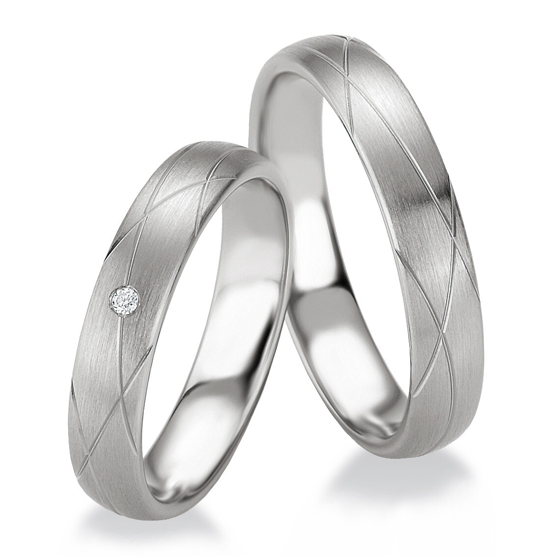 Breuning Trauringe Partnerringe 48/08073 & 48/08074 aus Silber 925