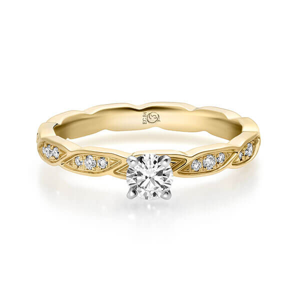 Diamantring Gelbgold 333 zus. 0,330 ct, tw,si Brillant Rubin RU-1720-1