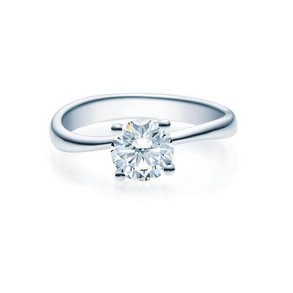 Verlobungsring Mini Twist Solitär Silber 925 rhodiniert -1,000 ct, Lab-Grown Diamant Rubin RU-1500-12