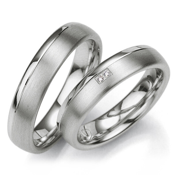 Breuning Trauringe / Partnerringe Sterlingsilber 48/08021 Silver with Diamonds 1