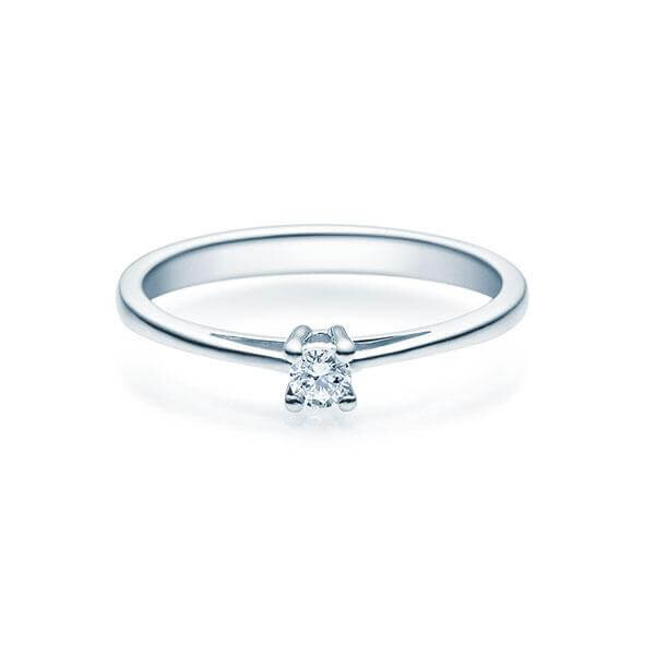 Verlobungsring Silber 925 rhodiniert zus. 0,080 ct, w, si - RU-1501-8