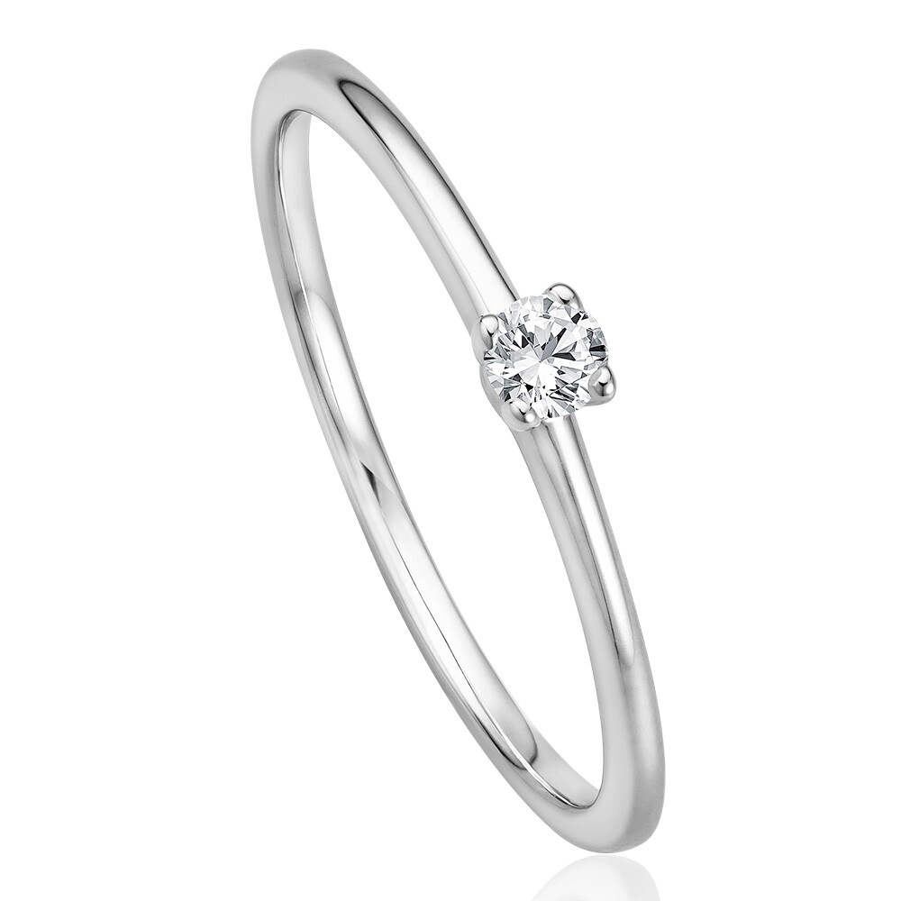 bella luce Solitaire Ring Weißgold Brillant 0.090 ct. w/si