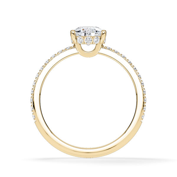 Ring Classic Hidden Halo Tropfen Gelbgold Rubin 1903