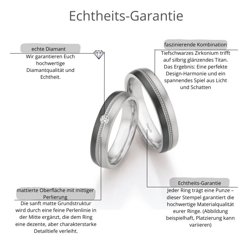 Eheringe Titan Zirkonium Brillant Ruesch 79/10050 & 79/10060