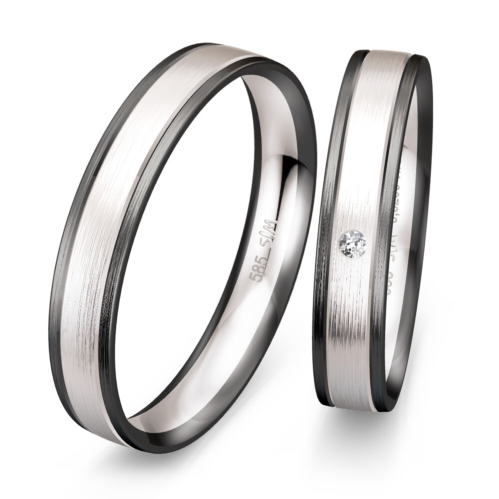 Saint Maurice Trauringe Weißgold & Graugold 49/83111 & 49/83110