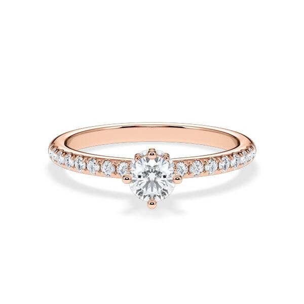 Verlobungsring Classic Hidden Halo Brillant Rotgold Rubin RU-1897