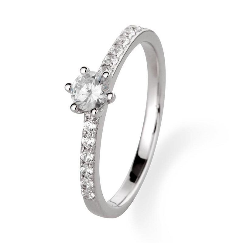 Verlobungsring aus Silber 925 Zirkonia 503694