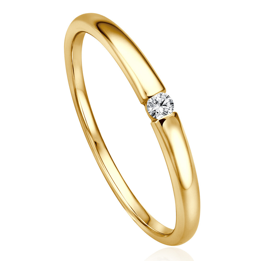 bella luce Solitaire Ring Gelbgold Brillant 0.040 ct. w/si