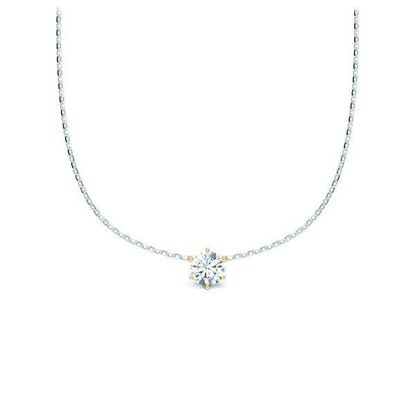 Collier Platin 950 Gelbgold 585 Brillant zus. 0,100 ct, tw, si Rubin RU-1580-4