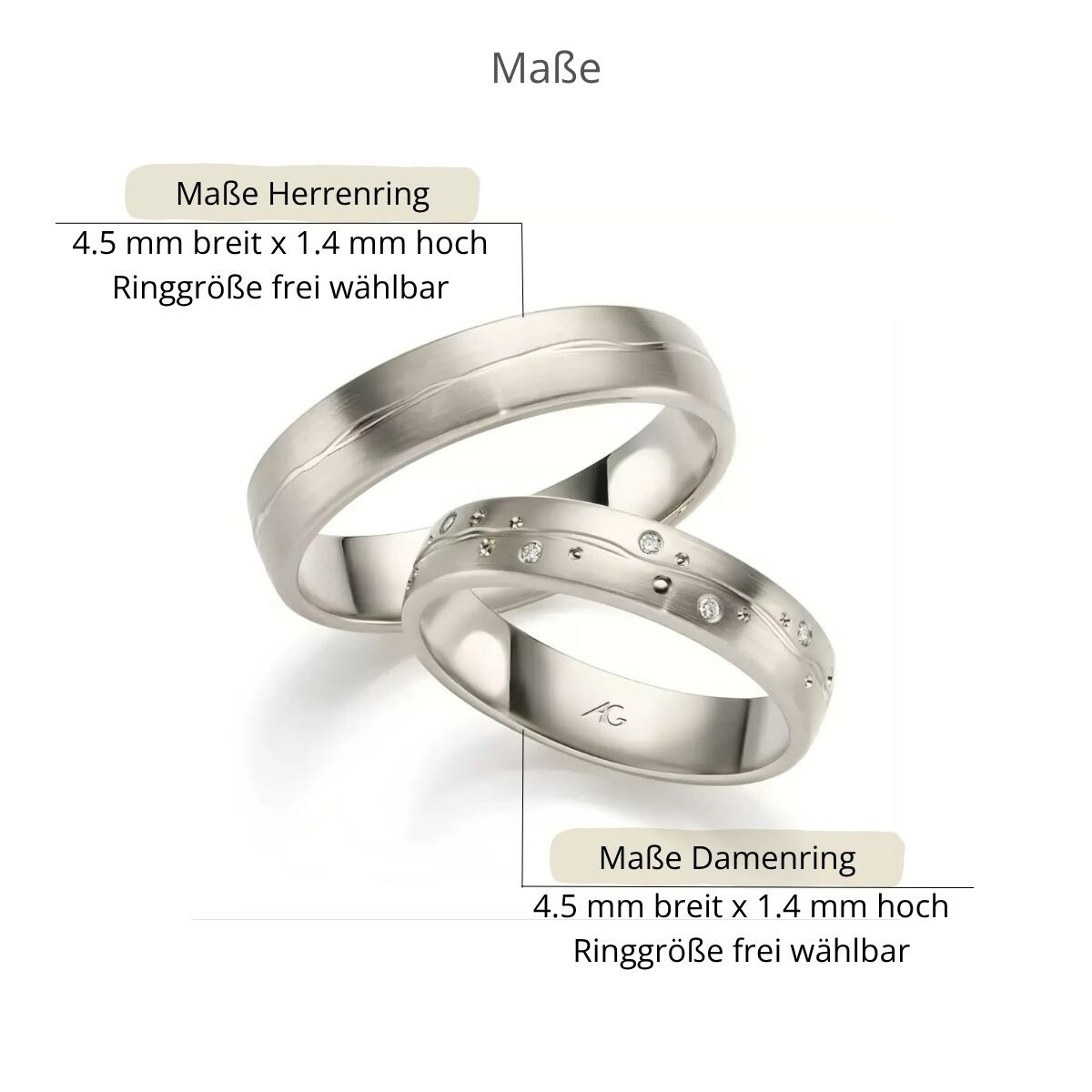 Trauringe Elfenbein-Gold Brillant Gerstner 31130