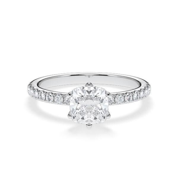 Hollywood-Ring Classic Cushion Platin Rubin RU-1880