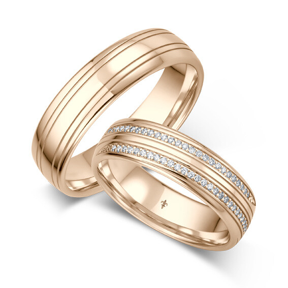 Giloy Trauringe TR-0-00084 & TR-1-00084 Renée Roségold