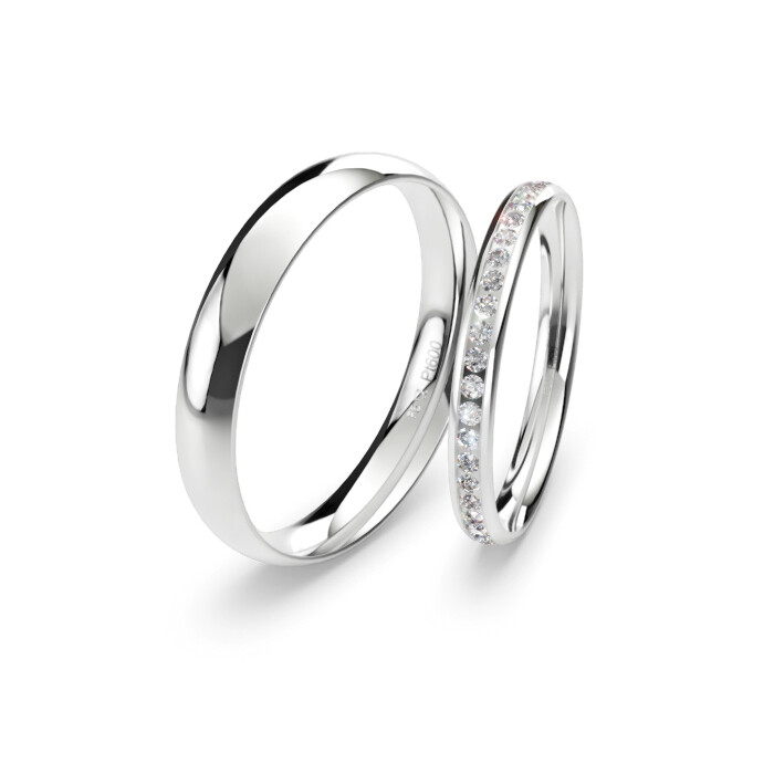 Breuning Trauringe Lounge Platin 48/05173 & 48/05174