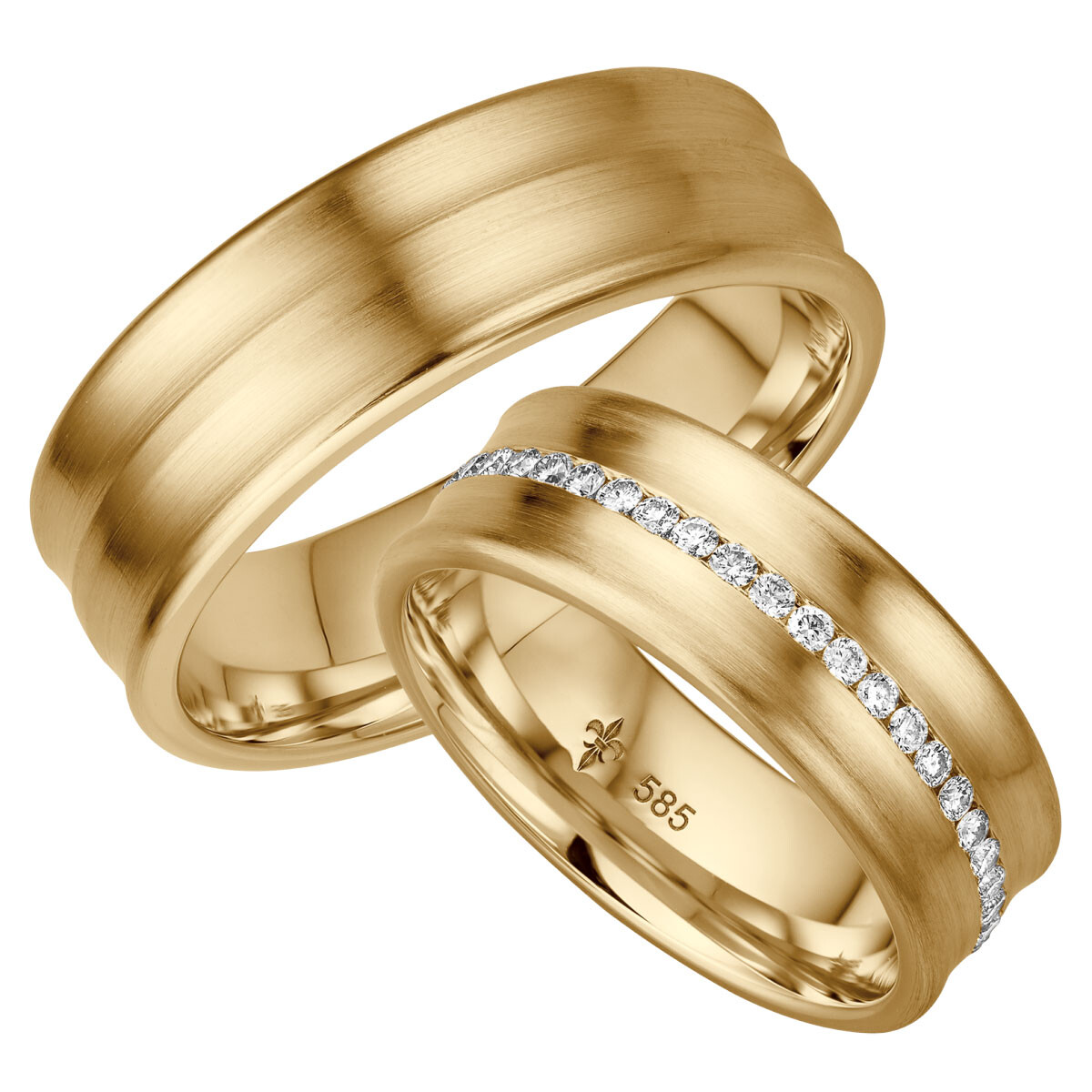 Giloy Trauringe Romy Gelbgold TR-0-00026 & TR-1-00026