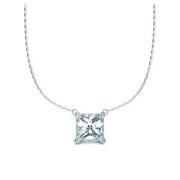 Collier Platin 950 Prinzess-Diamant zus. 1,000 ct, tw, vs Rubin RU-1581-13