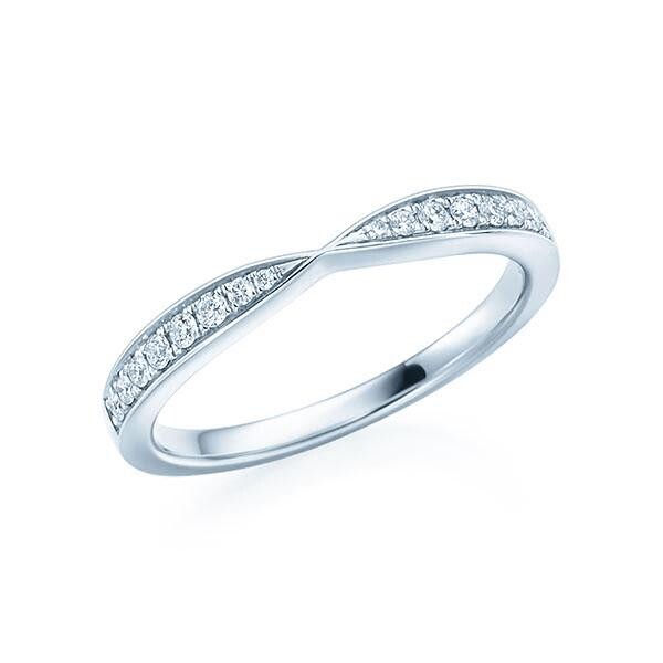 Memoire/Vorsteckring Platin 950/- zus. 0,144 ct, tw, vs - RU-1648-1
