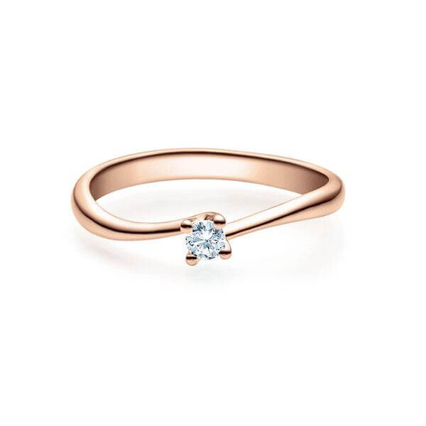 Verlobungsring Mini Twist Solitär Rotgold 585 -0,080 ct, w, si - Rubin RU-1500-10