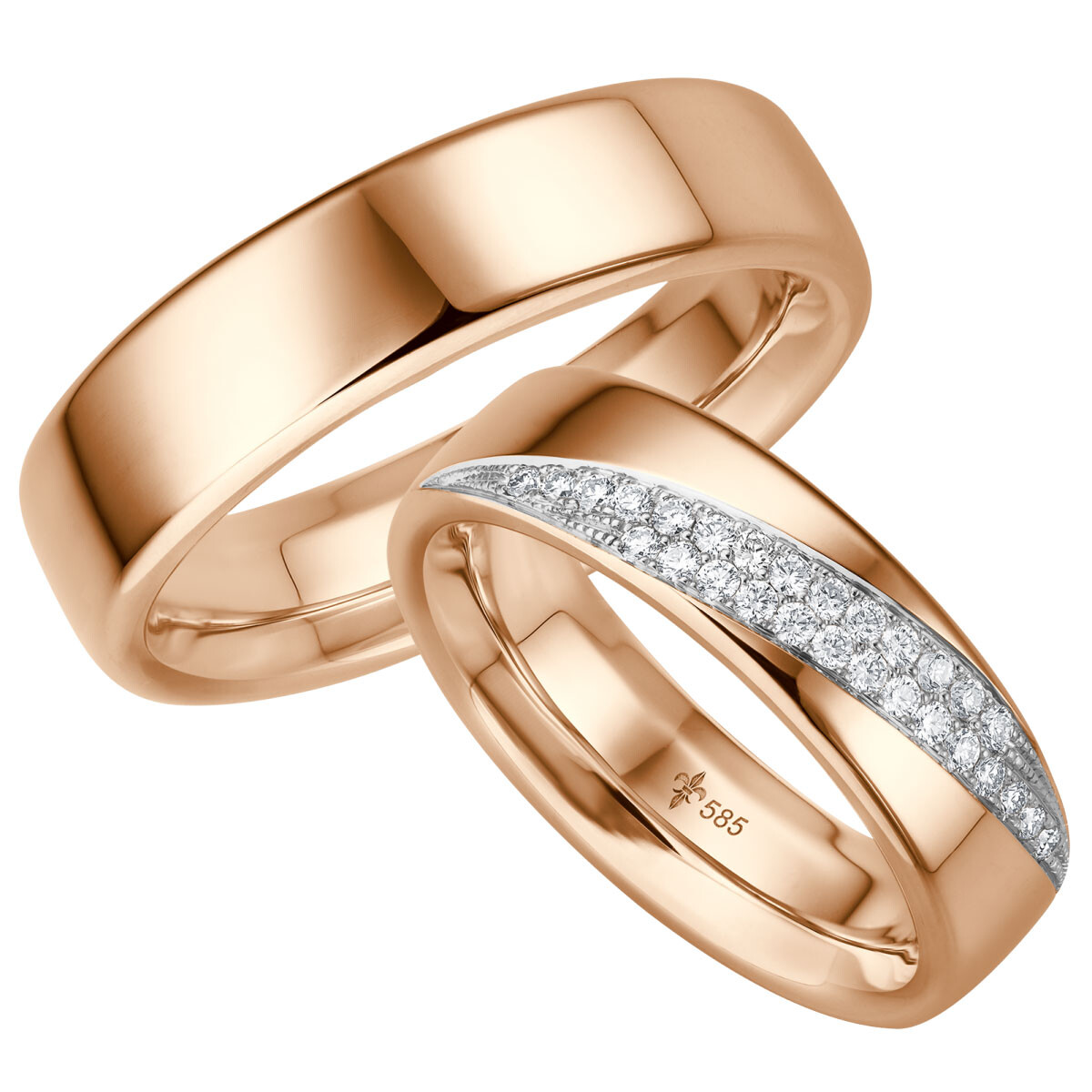 Giloy Trauringe Tessa Rotgold TR-0-00033 & TR-1-00033