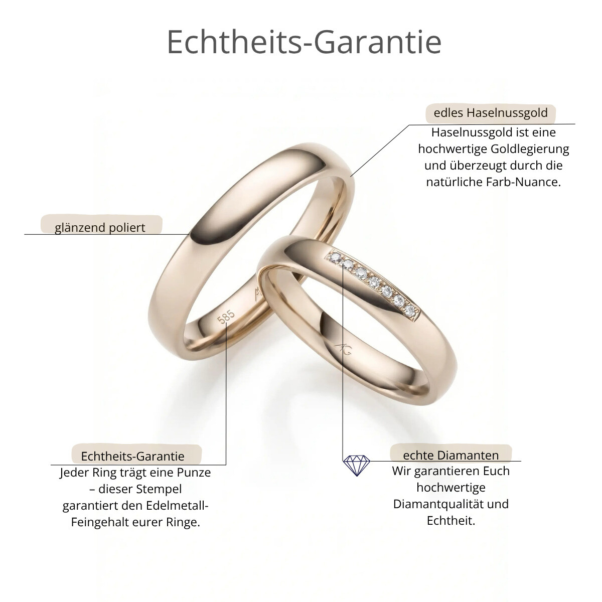 Trauringe Haselnussgold Brillant Gerstner 31472