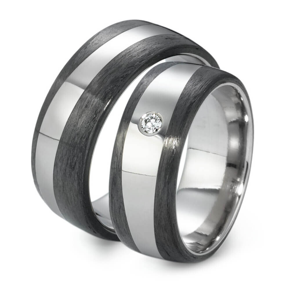 Trauringe Titan Carbon Brillant TitanFactory 52482