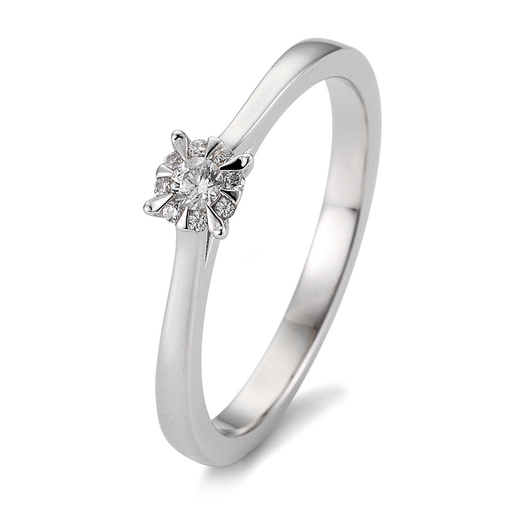 Breuning Solitärring 4105763 Weißgold 0,104 ct. w/si
