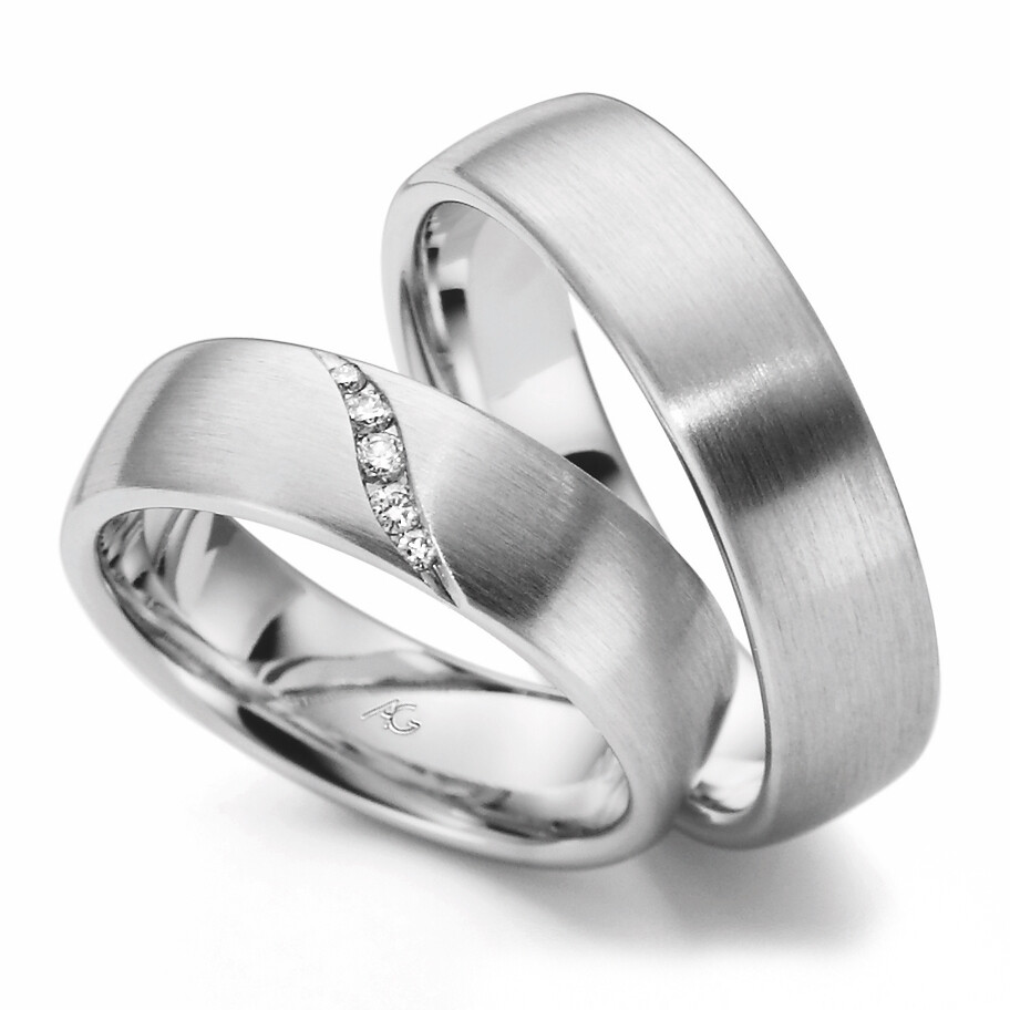Trauringe Weißgold Brillant Gerstner 4/28412/6 & 28412/6