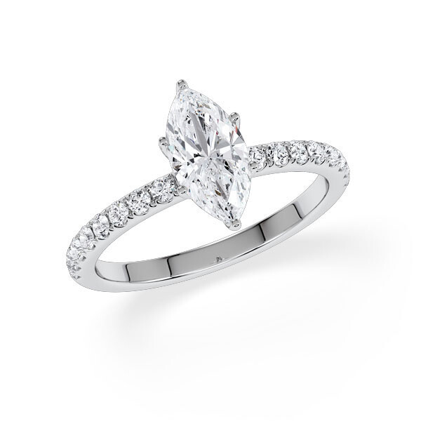 Hollywood Ring Marquise Diamant Platin Rubin 1882