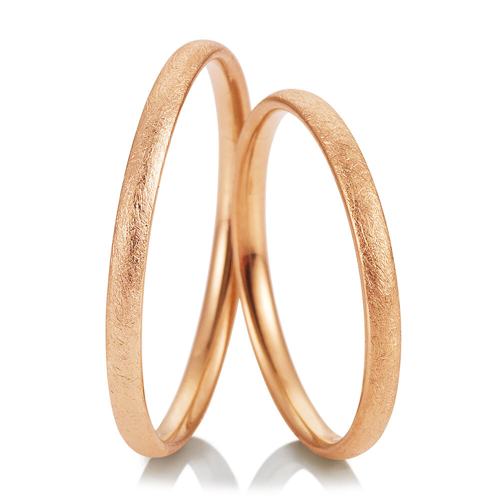 Breuning Trauringe Rotgold eismatt 48/04971 & 48/04972