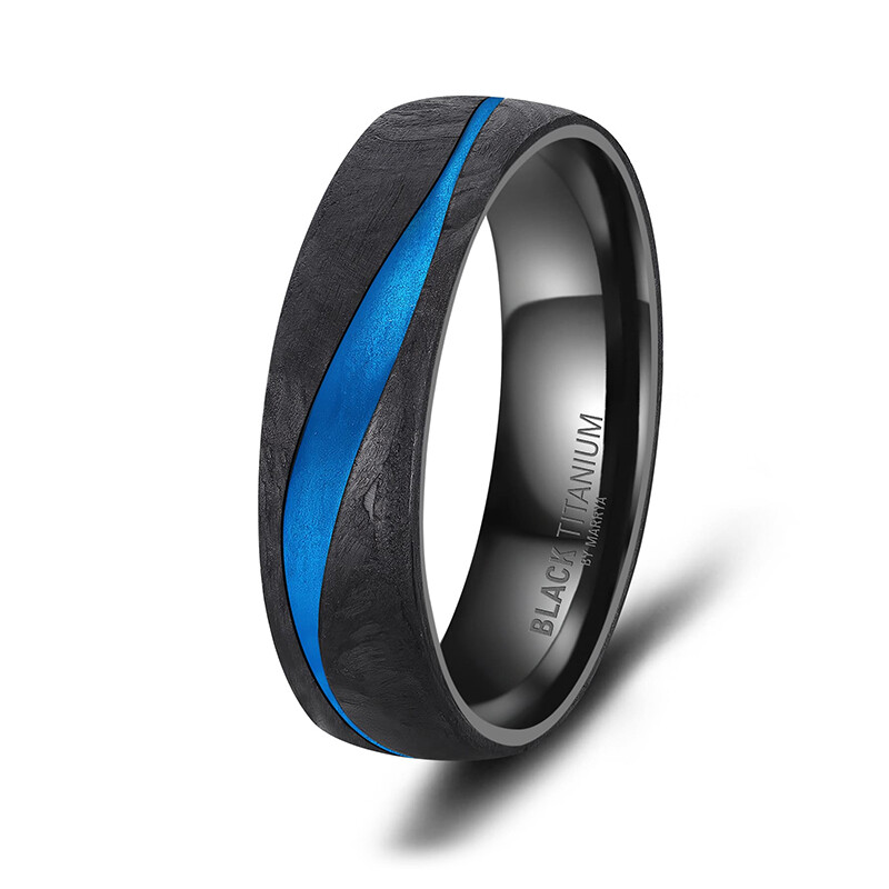 Eheringe Black Titanium Blue Ocean Brillant Marrya BT-B-17