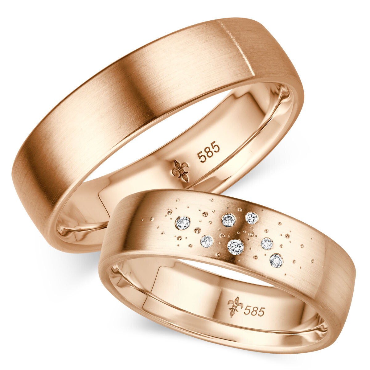 Giloy Trauringe Ariane Rotgold TR-0-00019 & TR-1-00019