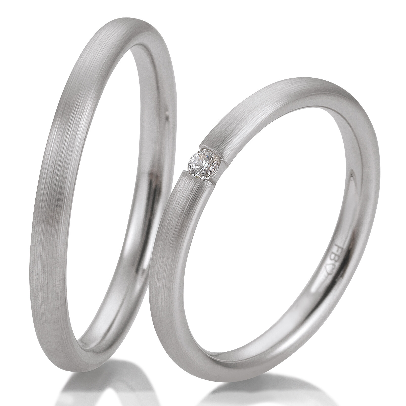 Trauringe Weißgold Brillant Breuning 48/05733 & 48/05734