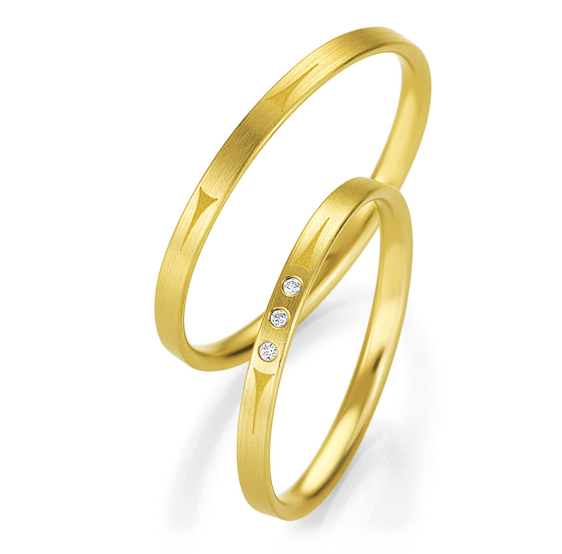 Trauringe Gelbgold Basic Slim Breuning 48/04319 & 48/04320