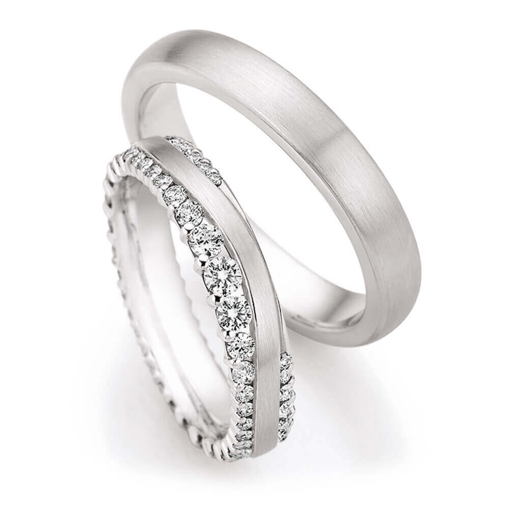 Eheringe Premium Weißgold 66/76090 & 66/76100