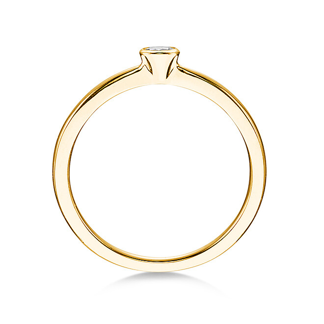Verlobungsring Gelbgold 585 mit 0,10 ct Brillant Solitär Zarge – Dettinger 26939