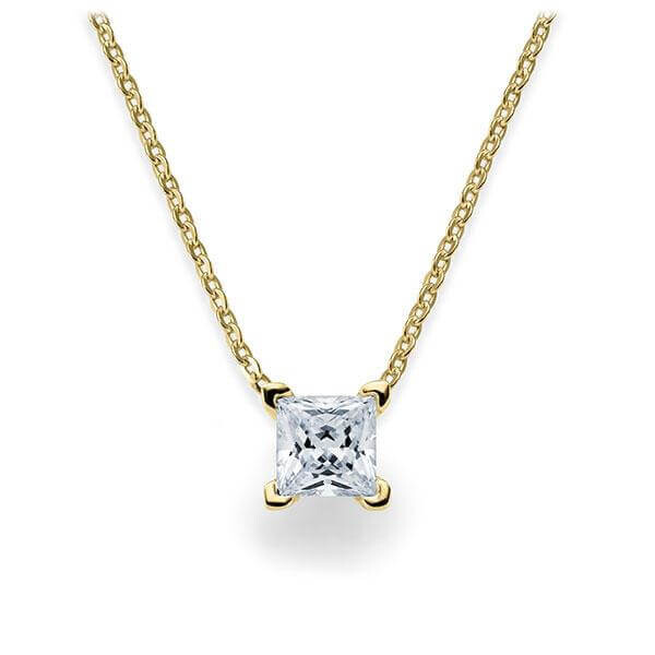 Collier Gelbgold 750 Prinzess-Diamant zus. 0,700 ct, tw, vs Rubin RU-1581-18