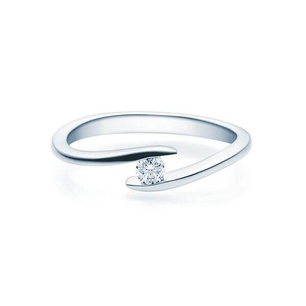 Verlobungsring Twist Solitär 18015 Brillant W,SI Platin 950 Rubin RU-1496