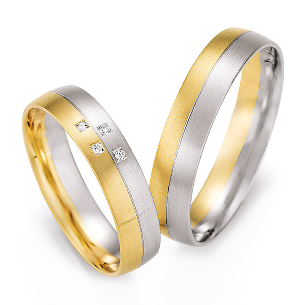 Ruesch Trauringe 66/43010 & 66/43020 Weißgold & Gelbgold