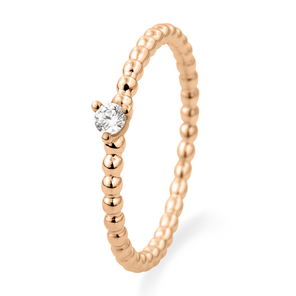 Kugelring Solitär Rotgold Zirkonia 503735