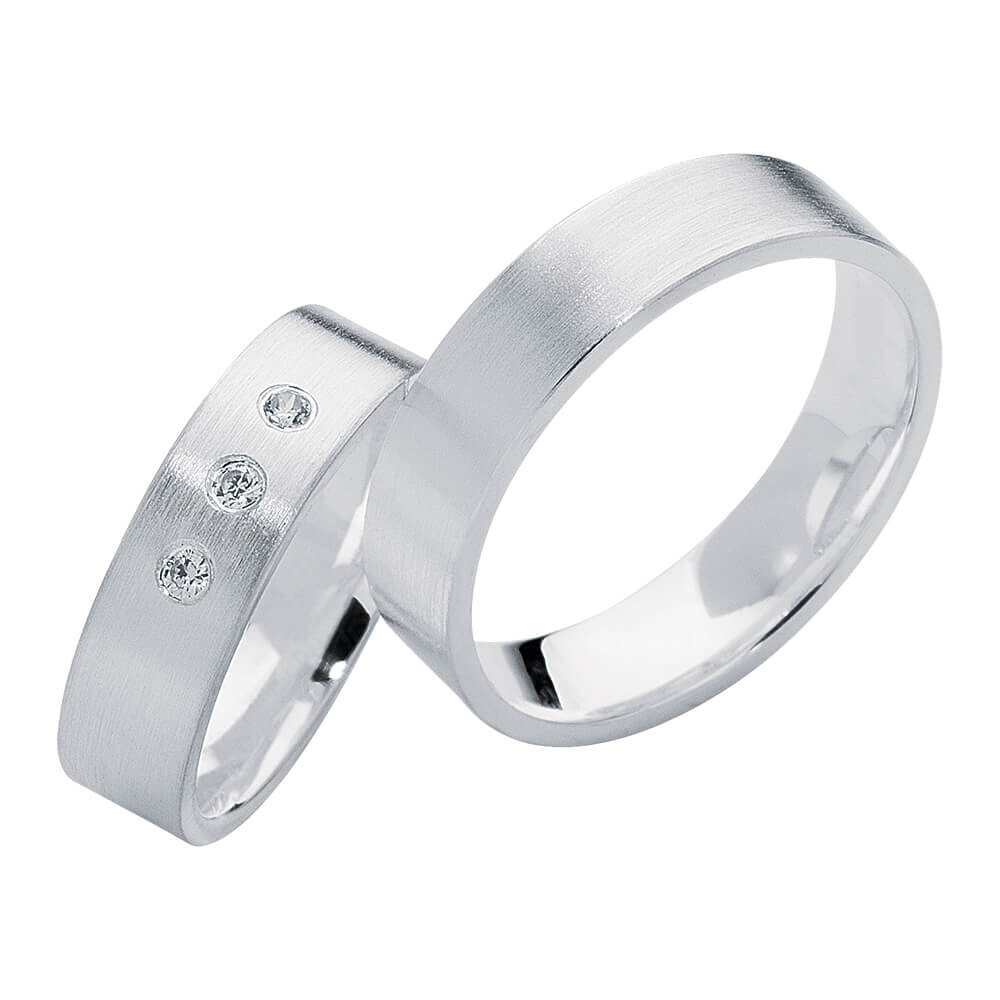 Partnerringe Heartbeat Silber 925 Rubin S04