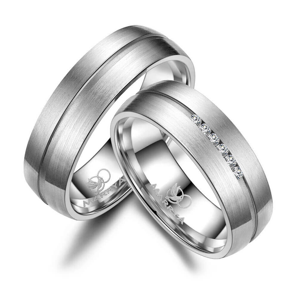 Trauringe Partnerringe Titan Zirkonia Marrya TI-08