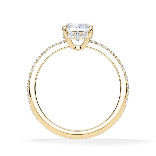 Ring Hidden Halo Cushion Gelbgold Rubin 1898