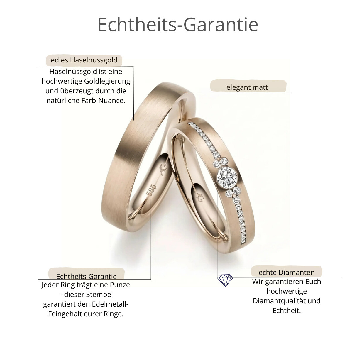 Trauringe Haselnussgold Brillant Gerstner 31329