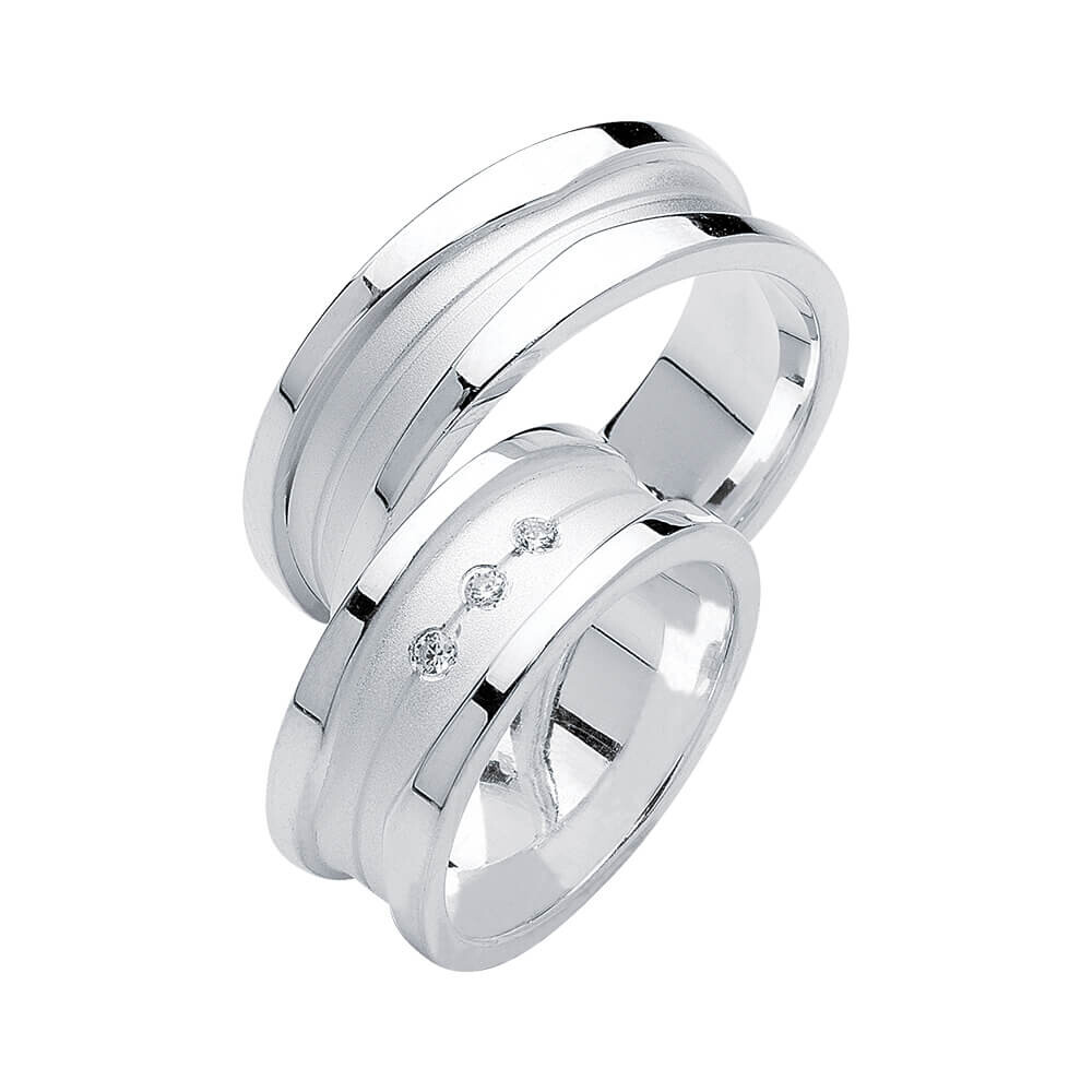 Partnerringe Heartbeat Silber 925 Rubin S29